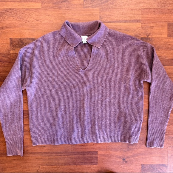 a new day Sweaters - A New Day Mauve Ribbed Sweater